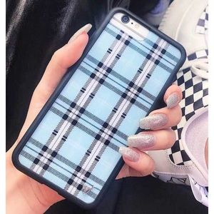 wildflower blue plaid iPhone 6/7/8 case